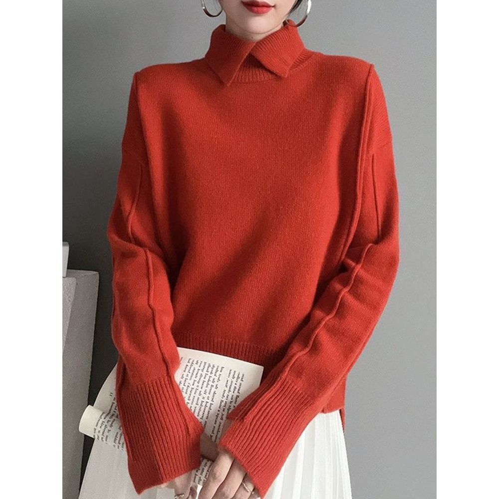 Elegancki i wygodny kaszmirowy sweter z klapami