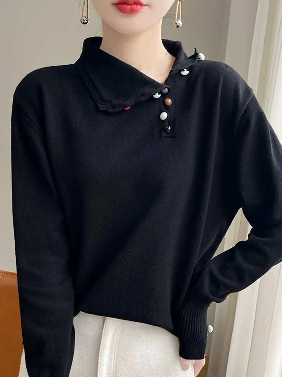 Wygodny, jednolity kolor, minimalistyczny styl, golf Andy z polaru zapinany na guziki