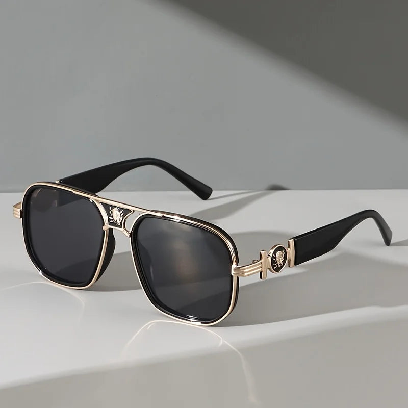 Okulary przeciwsłoneczne typu aviator w stylu retro brytyjskim z metalową belką