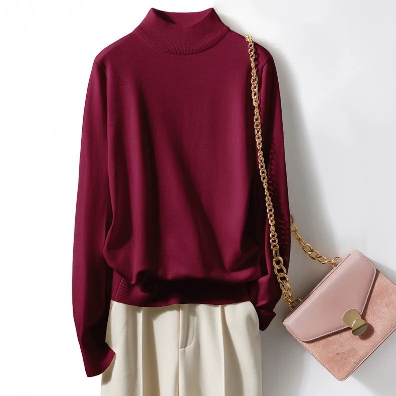 Elegancki i wygodny golf w jednolitym kolorze; uniwersalny styl.