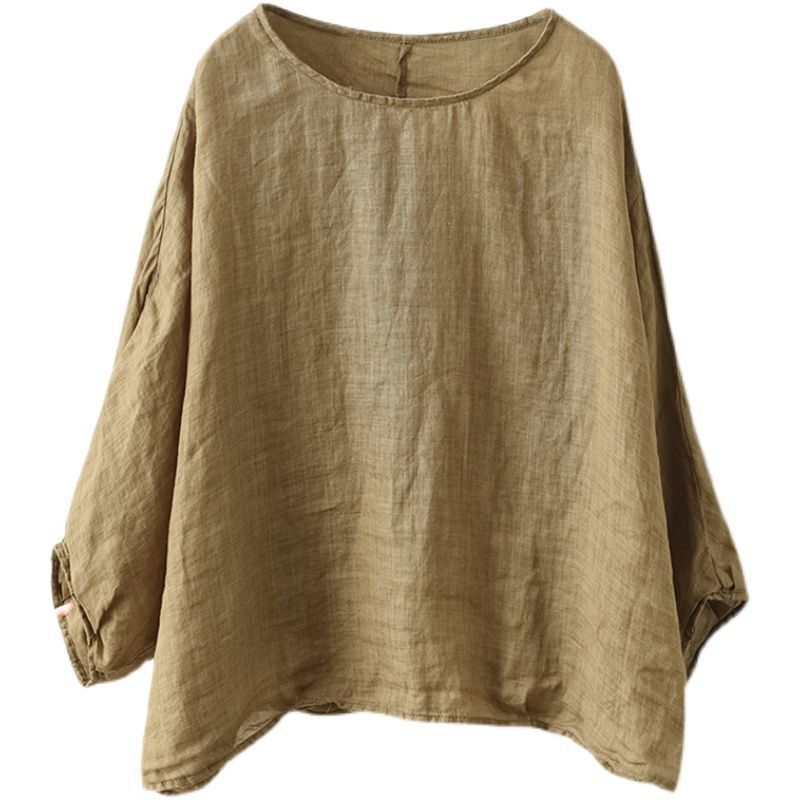 Nowy damski, luźny top w stylu retro z rękawami typu nietoperz, o modnym i lekkim designie.