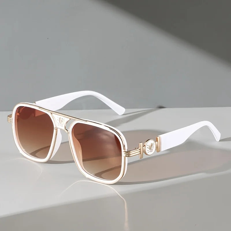 Okulary przeciwsłoneczne typu aviator w stylu retro brytyjskim z metalową belką