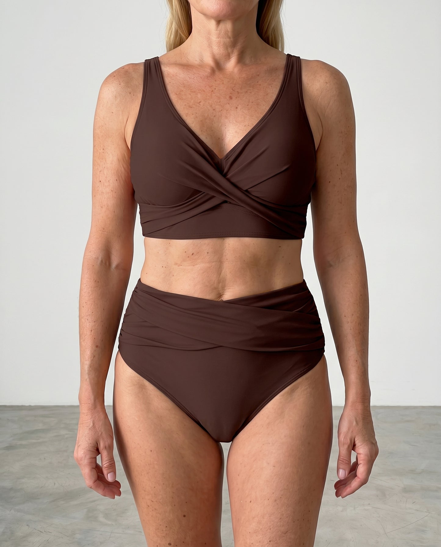 Seksowny dwuczęściowy kostium kąpielowy bikini z wysokim stanem