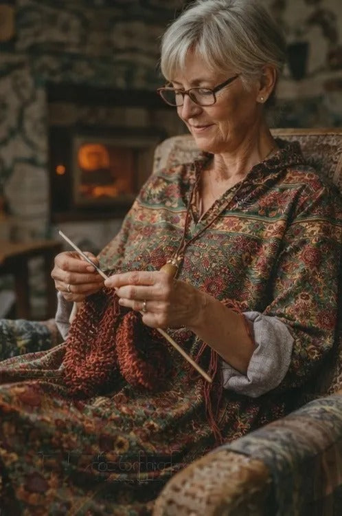 Elegancka i swobodna sukienka ozdobiona kwiatowym nadrukiem, z dekoltem w serek i luźnym, wygodnym krojem.